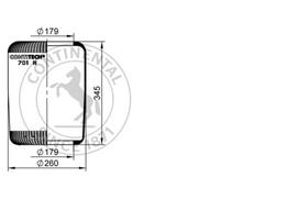 CONTITECH AIR SPRING Pneumatinės pakabos pagalvė 701 N