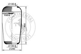 CONTITECH AIR SPRING Pneumatinės pakabos pagalvė 720 N