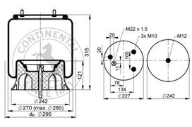 CONTITECH AIR SPRING Pneumatinės pakabos pagalvė 794 N P02