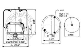 CONTITECH AIR SPRING Pneumatinės pakabos pagalvė 819 N P01