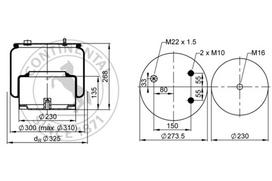 CONTITECH AIR SPRING Pneumatinės pakabos pagalvė 836 N P10