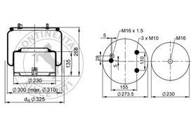 CONTITECH AIR SPRING Pneumatinės pakabos pagalvė 836 M K1