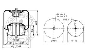 CONTITECH AIR SPRING Pneumatinės pakabos pagalvė 819MB