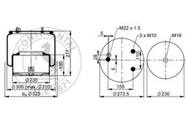 CONTITECH AIR SPRING Pneumatinės pakabos pagalvė 836 N P06