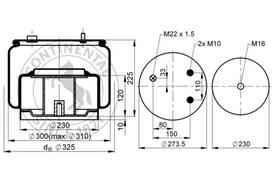CONTITECH AIR SPRING Pneumatinės pakabos pagalvė 836 N P11