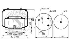 CONTITECH AIR SPRING Pneumatinės pakabos pagalvė 836 N P12