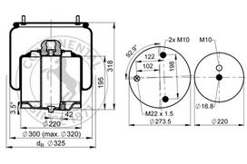 CONTITECH AIR SPRING Pneumatinės pakabos pagalvė 899 N P03 L