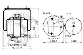 CONTITECH AIR SPRING Pneumatinės pakabos pagalvė 899 N P03 R