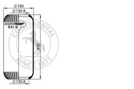 CONTITECH AIR SPRING Pneumatinės pakabos pagalvė 921 N