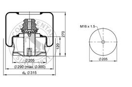 CONTITECH AIR SPRING Pneumatinės pakabos pagalvė 946 N P02