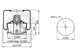 CONTITECH AIR SPRING Pneumatinės pakabos pagalvė 946 N P01