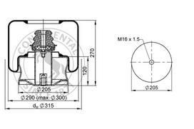 CONTITECH AIR SPRING Pneumatinės pakabos pagalvė 946 N P03