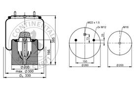 CONTITECH AIR SPRING Pneumatinės pakabos pagalvė 941MB P01