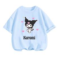 Sanrio mielas Kuromi madingas marškinėlis vaikams vasaros laisvalaikio trumpomis rankovėmis 100 white