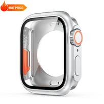 Naujas apsauginis ekrano dangtelis Apple Watch 46mm 45mm 44mm 40 41 42mm Kietas PC Priekinis Galinis Buferis Dėklas iwatch 11 10 9 8 7 SE 6 5 42mm For Series11 10 sidabras