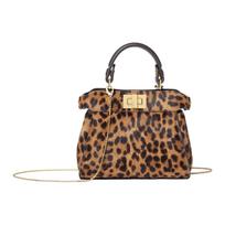 Fendi Peekaboo Removable Handle Mini Shoulder Tote Bag Women handbags Brown 7AS294AYD4F0A6E Basic Set (Bag+Dust Bag)