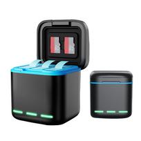 3-Channel Battery Charger with Type C Cable Fast Charger Batteries Storage Case for GoPro Go Pro Hero 8 7 6 5 Camera Accessories