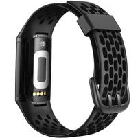 Dirželis „Fitbit Charge 5/6“ išmaniajam laikrodžiui Sportinis pralaidus orui dirželis Silikoninė apyrankė „Fit Bit Charge5“ Apyrankės priedai For Fitbit Charge 5 juoda
