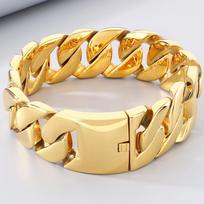 Didelė 43MM 43CM Stambi Kubietiško pynimo grandinėlė vyrams moterims sunki tvirta nerūdijančio plieno choker tipo vėriniai papuošalų aksesuarai 43CM auksas
