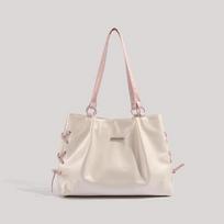 Large-capacity Tote Bag with A Patchwork Bow Tie for Commuting Under The Armpit A Versatile Single-shoulder Bag