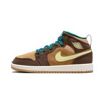 Air Jordan 1 Mid SE PS Cacao Wow Kids Sneakers Brown Luminous-Green Ale-Brown DZ6338-200 29.5