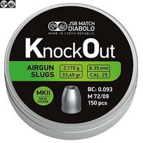 Kulkelės JSB KnockOut Slugs MKII 6,35 mm 150 vnt.