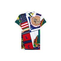 Polo Ralph Lauren SS22 Jūrinio stiliaus Slim Fit trumpomis rankovėmis polo marškinėliai Moteriški viršutiniai drabužiai Daugiaspalvis WMPOKNINCU20384-999 XS
