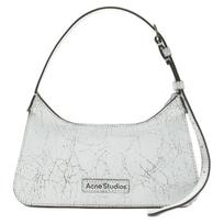 Acne Studios Platt Series Patch Design Zipper Closure Leather Shoulder Tote Bag Women bags White A10349-100 Basic Set (Bag+Tag)