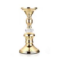 Europos stiliaus auksinis metalinis stulpelio žvakidė Neslystantis dugnas Įvairių dydžių žvakių stovas Vintažinis stalo žvakidė Banketas 15cm-5.91in auksas