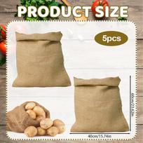 Potato Keeper 5 Pieces Burlap Potato Bags 15.75x23.62 Inches Jute Sack Breathable Food Storage For Beans Fruits Sand Market geltona