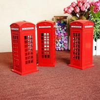 Raudonas vintažinis Londono telefono būdelės taupyklė Daugiafunkcinis pinigų bankas monetoms laikyti 13cm