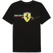 Ferrari lenktynių marškinėliai su dideliu skydo paveikslėliu S juoda