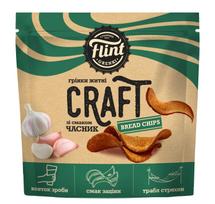 Duonos traškučiai FLINT, Craft, vingiuoti, česnakų skonio, 80 g