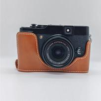 PU odos pusinis dėklas fotoaparatui Fujifilm X10 X20 Fuji x10 x20 Apsauginis pagrindas Apatinis dangtelis baterijos skyriui ruda