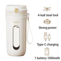 10 peilių elektrinė sulčiaspaudė, nešiojamasis maišytuvas 350 ml vaisių maišytuvai 3000 mAh USB įkraunamas kokteilių sulčiaspaudės puodelis sulčių spaudimo aparatas