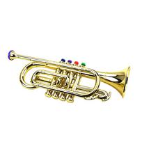 Profesionalus metalinis auksinis trimitas Muzikinis švietimo ABS trimitas su 4 spalvotais klavišais Imitacinis instrumentas Vaikų dovana auksas