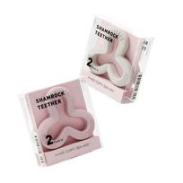 HEORSHE silikoniniai kramtukai SHAMROCK, 2 vnt., baltas/rožinis