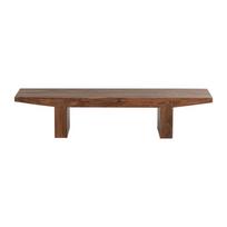 Tamsios natūralios spalvos iš akacijos masyvo kavos staliukas 48x152 cm Eron – WOOOD