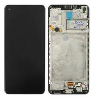 LCD ekranas Samsung A217F A21s su jutikliniu ekranu ir rėmeliu juodas originalus (serviso paketas)