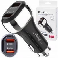 Automobilinis įkroviklis GREITAS ĮKROVIMAS 2x USB QC 36W galingas