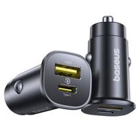 BASEUS greitas automobilinis įkroviklis USB-C PD USB-A 30W