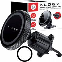 Alogy magnetinis automobilinis telefono laikiklis su MagSafe technologija, tvirtinamas prie ventiliacijos grotelių