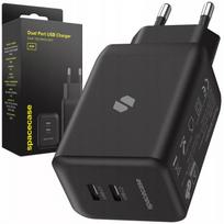 Spartusis Spacecase GaN 45W 2x USB-C įkroviklis telefonui QC 3.0 PD PPS