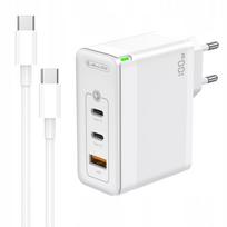 Greitas tinklo įkroviklis 100W 2x USB-C 1x USB QC3.0 + USB-C laidas rinkinys