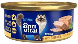 Katės maistas - OptiVital Mini Vištienos Drėgnas Maistas 85g Be Glitimo