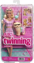 Mattel BARBIE TWINNING LOOKS šviesiaplaukės lėlės ir šunelio rinkinys (JFP36)