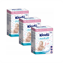Kindii Pure & Soft vienkartinės vystymo paklodės (90x60 cm, 3x10 vnt.)