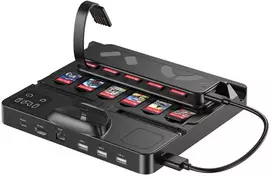 "Unitek Switch" įkrovimo stotelė su jungikliu ir žaidimų kortelių skaitytuvu