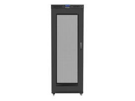 LANBERG 19" free-standing rack cabinet, 42U/800x1000 (flat pack) with mesh door and LCD | FF01-8042-23BL | Black