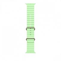 APPLE | 130-200 mm | 49mm Neon Green Ocean Band - Natural Titanium Finish